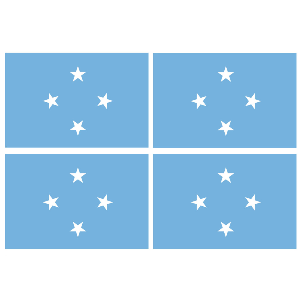 Drapeau Micronésie (4 fois 9.5x6.3cm) - Sticker/autocollant