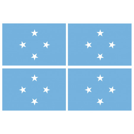 Drapeau Micronésie (4 fois 9.5x6.3cm) - Sticker/autocollant