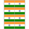 Drapeau Inde (8 fois 9.5x6.3cm) - Sticker/autocollant