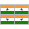 Drapeau Inde (4 fois 9.5x6.3cm) - Sticker/autocollant