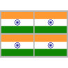 Drapeau Inde (4 fois 9.5x6.3cm) - Sticker/autocollant