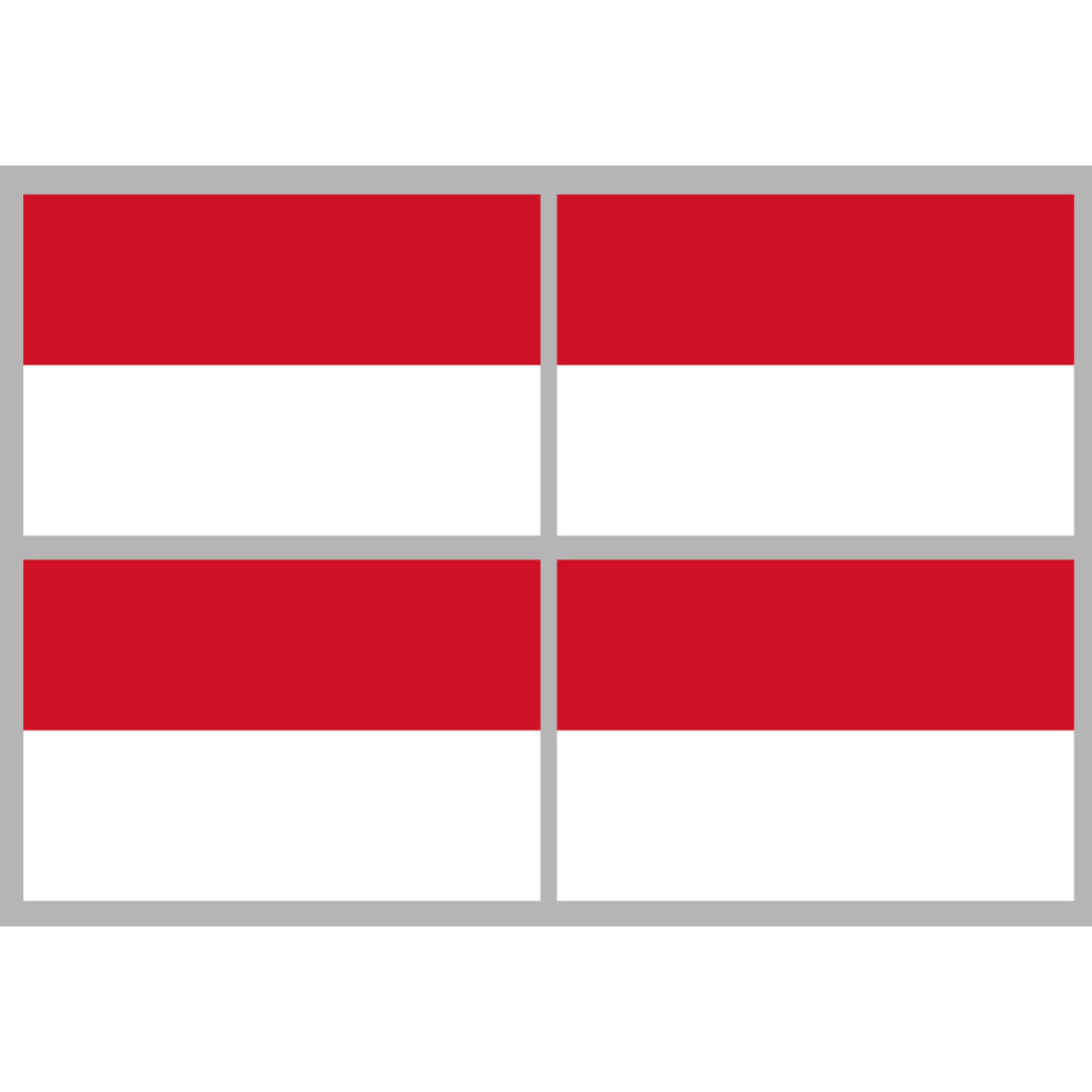 Drapeau Indonésie (4 fois 9.5x6.3cm) - Sticker/autocollant