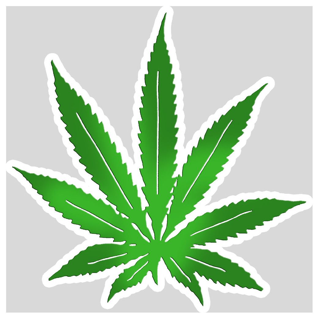 Feuille de cannabis (10x10cm) - Sticker/autocollant
