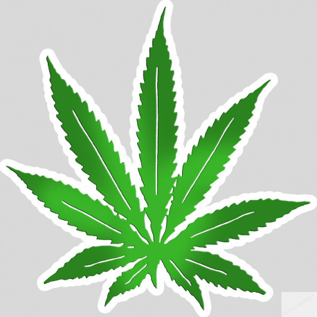 Feuille de cannabis (5x5cm) - Sticker/autocollant