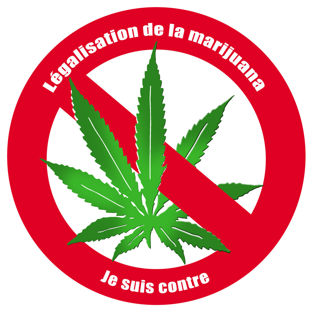 Contre la légalisation de la marijuana (20x20cm) - Sticker/autocollant