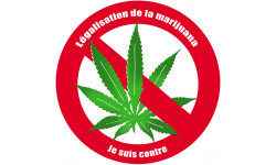 Contre la légalisation de la marijuana (10x10cm) - Sticker/autocollant