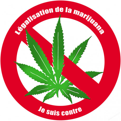 Contre la légalisation de la marijuana (5x5cm) - Sticker/autocollant