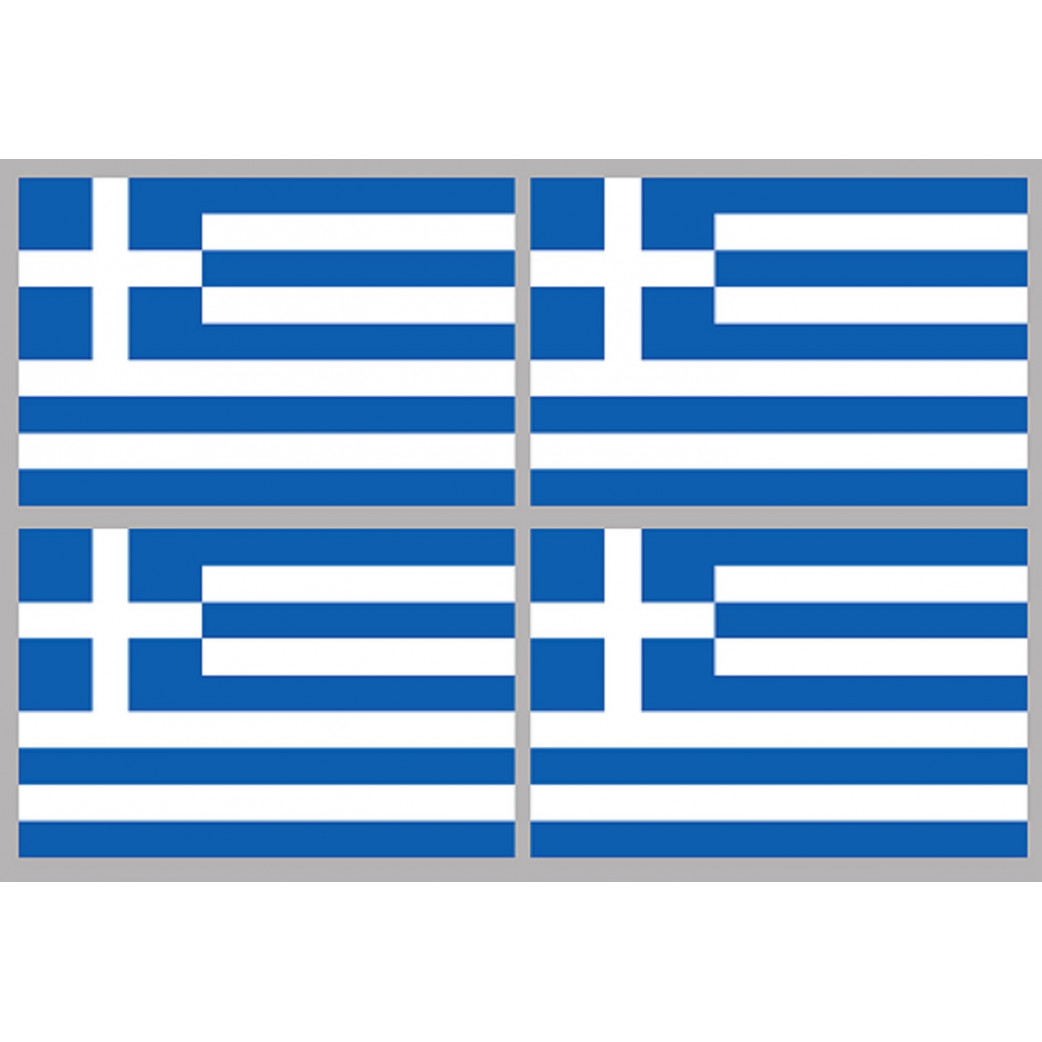 Drapeau Grèce (4 stickers 9.5x6.3cm) - Sticker/autocollant