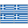Drapeau Grèce (4 stickers 9.5x6.3cm) - Sticker/autocollant