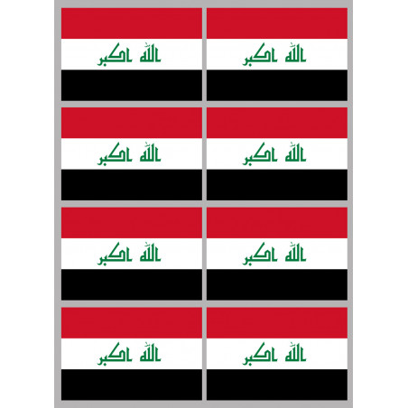 Drapeau Irak (8 fois 9.5x6.3cm) - Sticker/autocollant