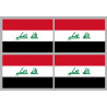 Drapeau Irak (4 fois 9.5x6.3cm) - Sticker/autocollant