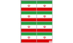 Drapeau Iran (8 fois 9.5x6.3cm) - Sticker/autocollant