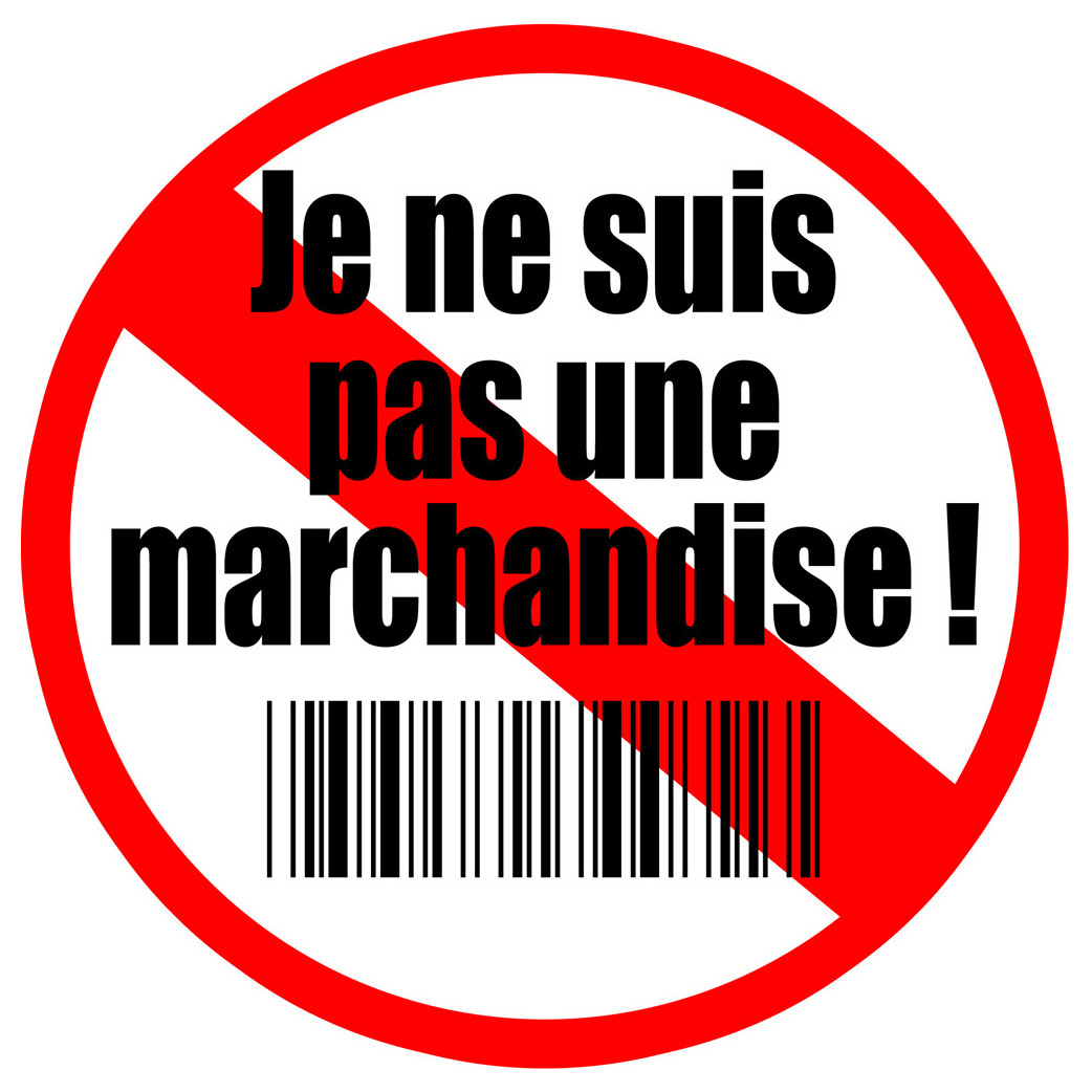 Je ne suis pas une marchandise (5x5cm) - Sticker/autocollant