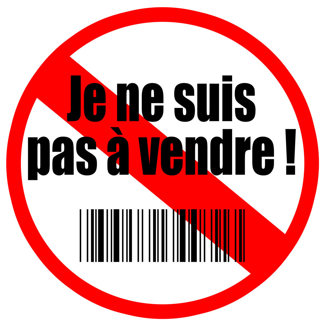 je ne suis pas à vendre (10x10cm) - Sticker/autocollant