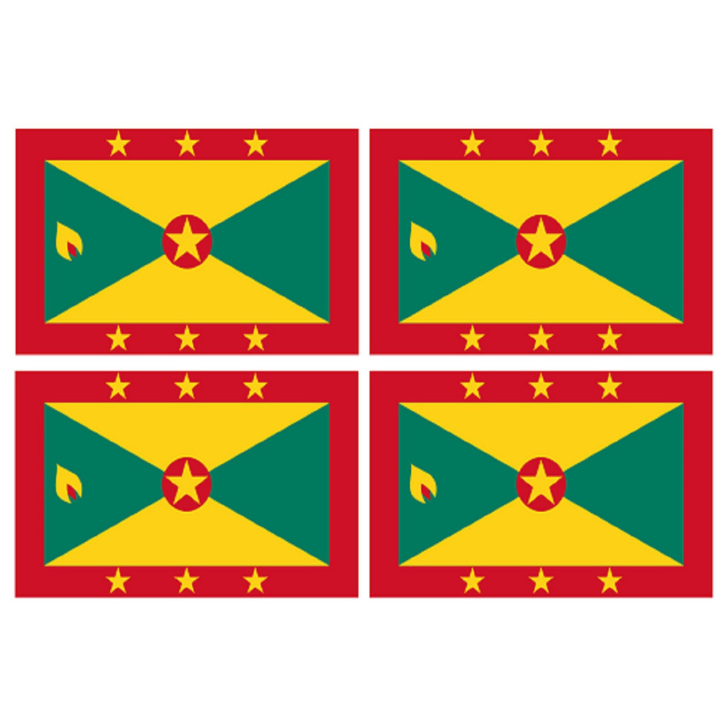 Drapeau Grenade (4 stickers 9.5x6.3cm) - Sticker/autocollant
