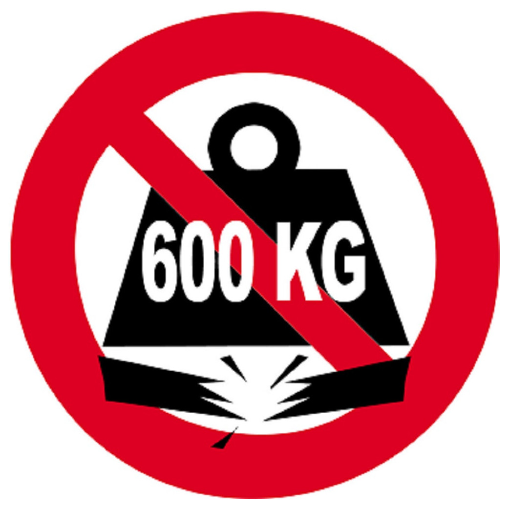 Charge maximale 600 kilos - 10cm - Sticker/autocollant
