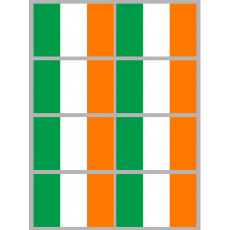 Drapeau Irlande (8 fois 9.5x6.3cm) - Sticker/autocollant