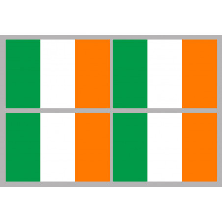 Drapeau Irlande (4 fois 9.5x6.3cm) - Sticker/autocollant