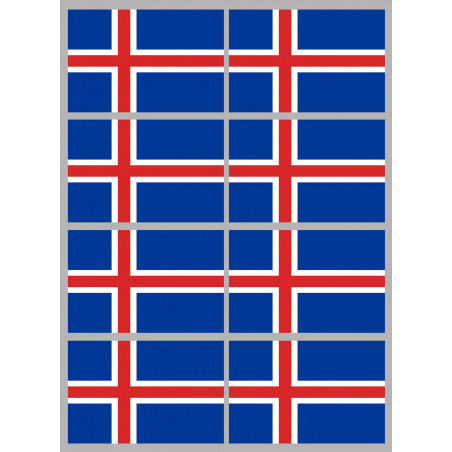 Drapeau Islande (8 fois 9.5x6.3cm) - Sticker/autocollant
