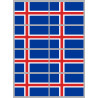 Drapeau Islande (8 fois 9.5x6.3cm) - Sticker/autocollant