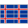 Drapeau Islande (4 fois 9.5x6.3cm) - Sticker/autocollant
