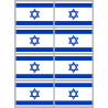 Drapeau Israel (8 fois 9.5x6.3cm) - Sticker/autocollant