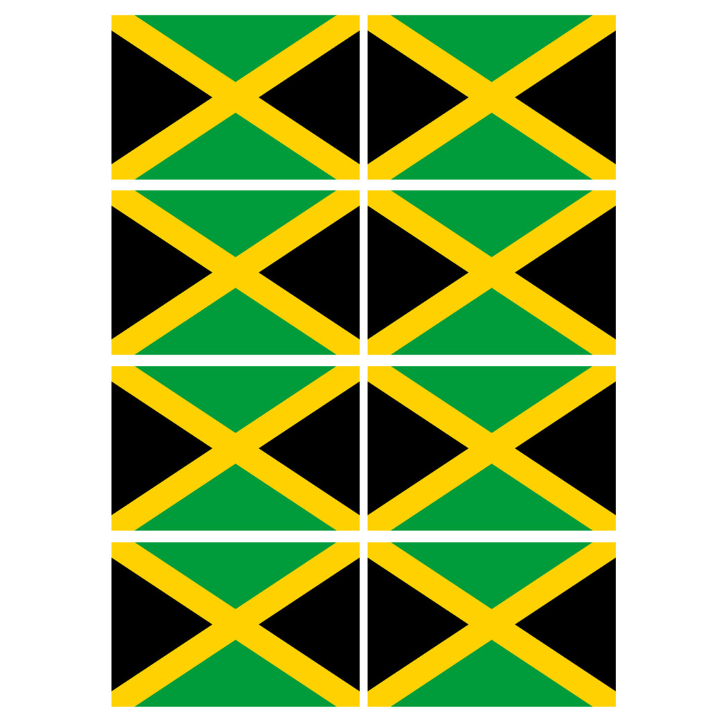 Drapeau Jamaïque (8 fois 9.5x6.3cm) - Sticker/autocollant
