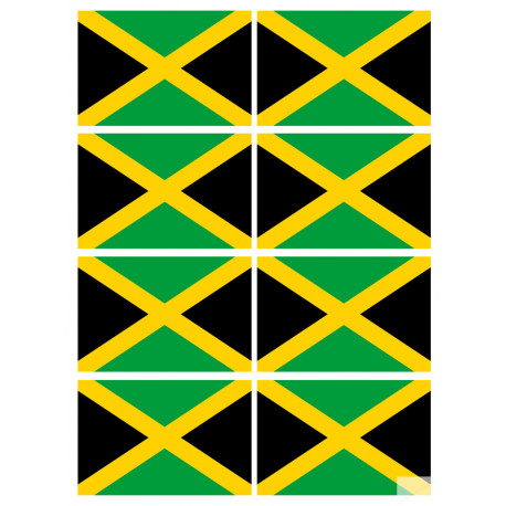 Drapeau Jamaïque (8 fois 9.5x6.3cm) - Sticker/autocollant