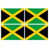 Drapeau Jamaïque (4 fois 9.5x6.3cm) - Sticker/autocollant