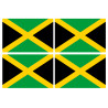 Drapeau Jamaïque (4 fois 9.5x6.3cm) - Sticker/autocollant