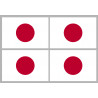 Drapeau Japon (4 fois 9.5x6.3cm) - Sticker/autocollant