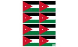 Drapeau Jordanie (8 fois 9.5x6.3cm) - Sticker/autocollant