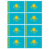 Drapeau Kazakhstan (8 fois 9.5x6.3cm) - Sticker/autocollant