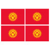 Drapeau Kirghizistan (4 fois 9.5x6.3cm) - Sticker/autocollant