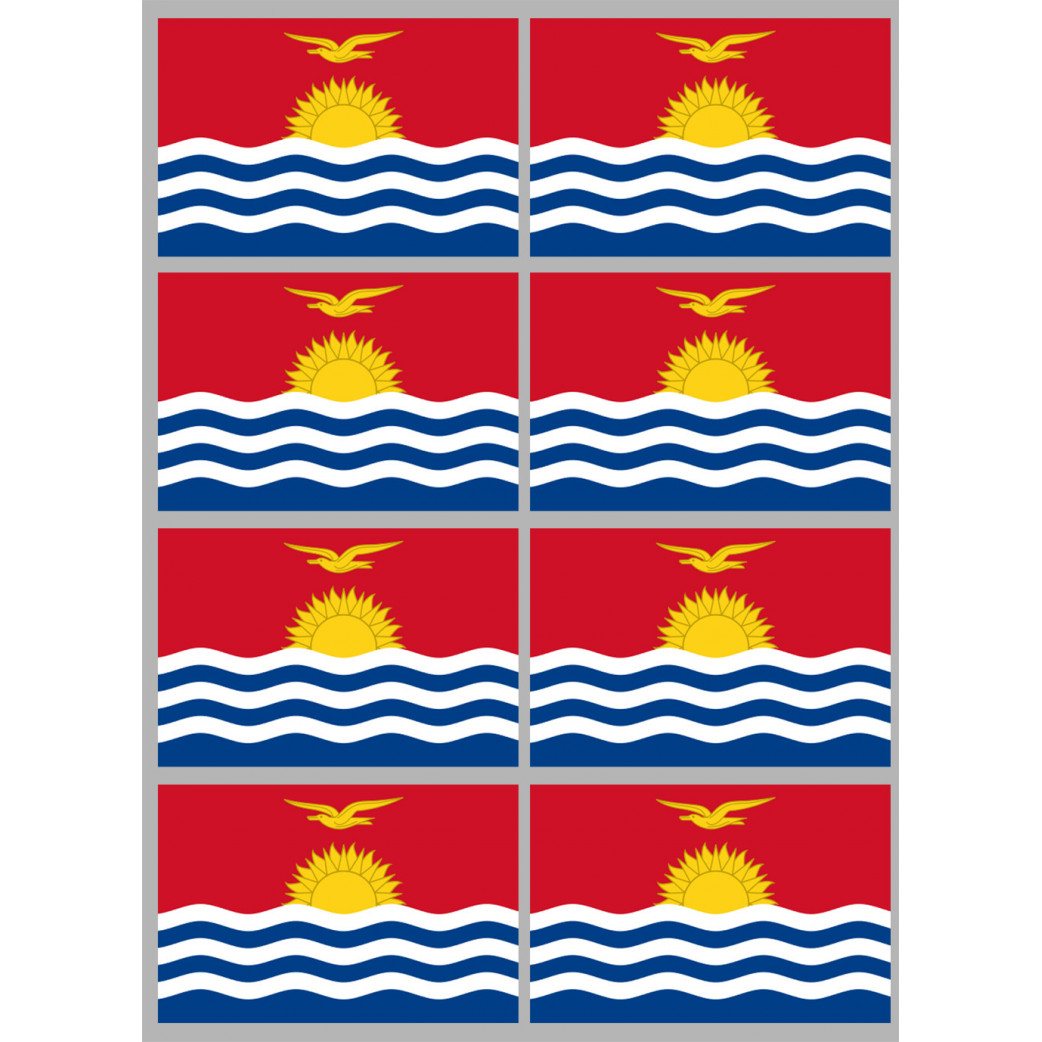 Drapeau Kiribati (8 fois 9.5x6.3cm) - Sticker/autocollant