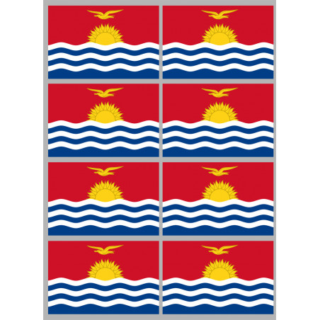 Drapeau Kiribati (8 fois 9.5x6.3cm) - Sticker/autocollant