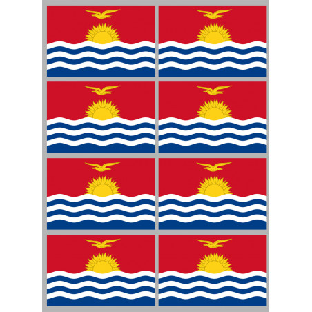 Drapeau Kiribati (8 fois 9.5x6.3cm) - Sticker/autocollant