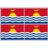 Drapeau Kiribati (4 fois 9.5x6.3cm) - Sticker/autocollant