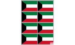 Drapeau Koweït (8 fois 9.5x6.3cm) - Sticker/autocollant