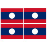 Drapeau Laos (4 fois 9.5x6.3cm) - Sticker/autocollant