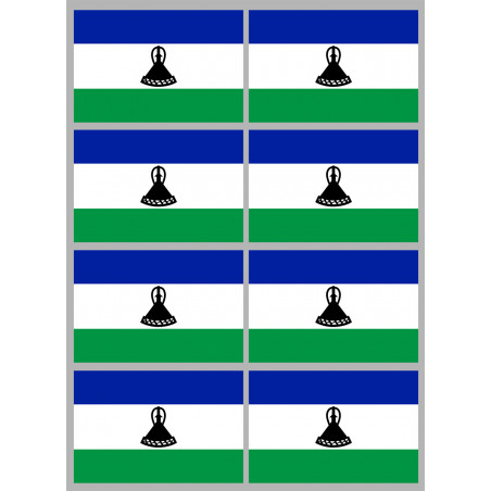 Drapeau Lesotho (8 fois 9.5x6.3cm) - Sticker/autocollant