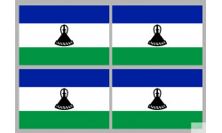 Drapeau Lesotho (4 fois 9.5x6.3cm) - Sticker/autocollant