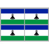 Drapeau Lesotho (4 fois 9.5x6.3cm) - Sticker/autocollant