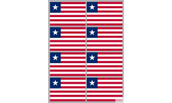 Drapeau Libéria (8 fois 9.5x6.3cm) - Sticker/autocollant