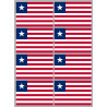 Drapeau Libéria (8 fois 9.5x6.3cm) - Sticker/autocollant