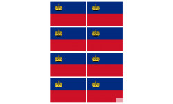Drapeau Liechtenstein (8 fois 9.5x6.3cm) - Sticker/autocollant
