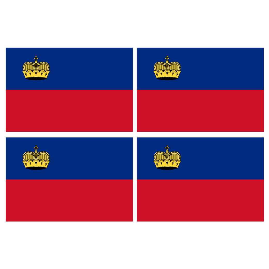 Drapeau Liechtenstein (4 fois 9.5x6.3cm) - Sticker/autocollant