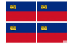 Drapeau Liechtenstein (4 fois 9.5x6.3cm) - Sticker/autocollant