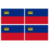 Drapeau Liechtenstein (4 fois 9.5x6.3cm) - Sticker/autocollant