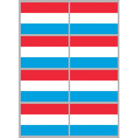 Drapeau Luxembourg (8 fois 9.5x6.3cm) - Sticker/autocollant